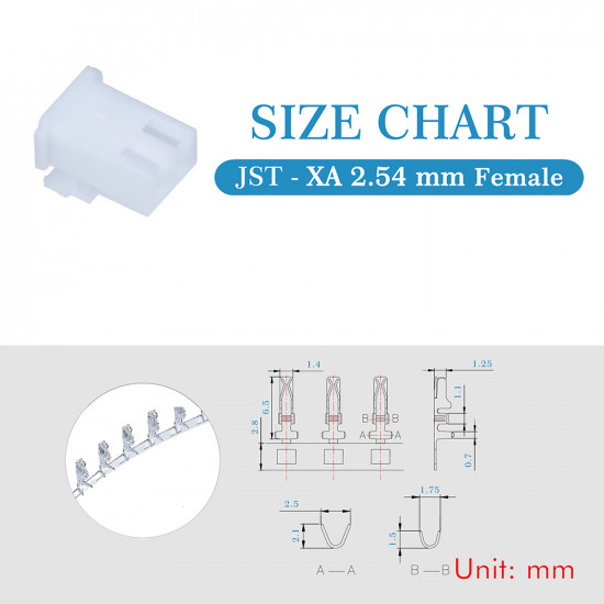 JST XA 2.54 mm 2-Pin Connector Kit