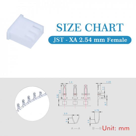 JST XA 2.54 mm 3-Pin Connector Kit