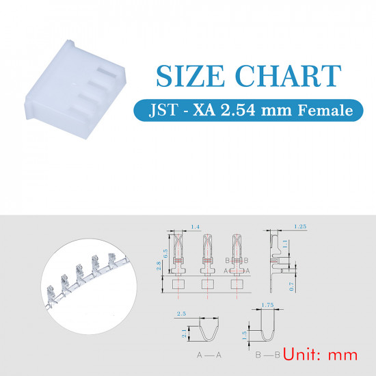 JST XA 2.54 mm 4-Pin Connector Kit