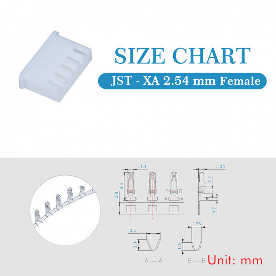 JST XA 2.54 mm 5-Pin Connector Kit