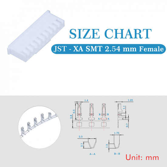 JST XA SMT 2.54 mm 10-Pin Connector Kit