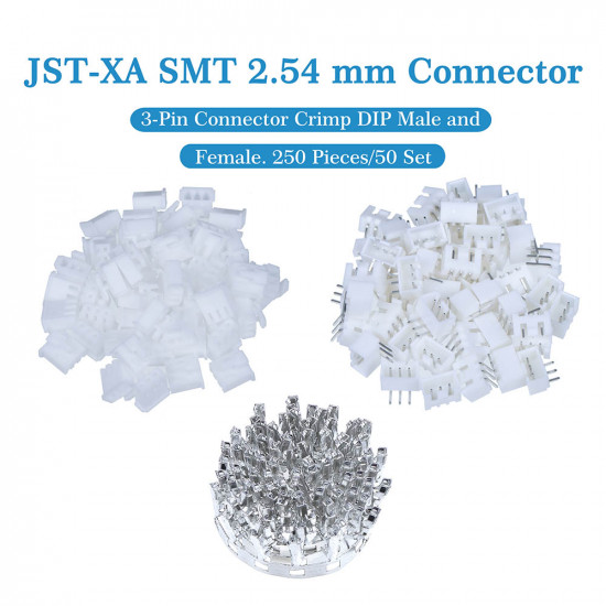 JST XA SMT 2.54 mm 3-Pin Connector Kit