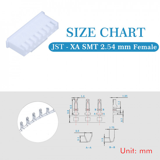 JST XA SMT 2.54 mm 8-Pin Connector Kit