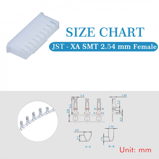 JST XA SMT 2.54 mm 9-Pin Connector Kit