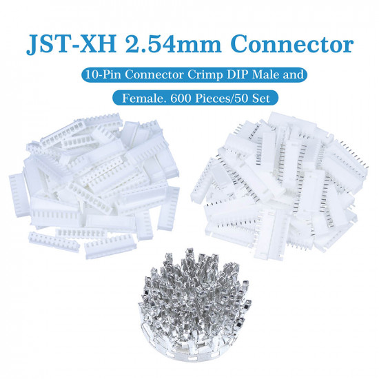 JST XH 2.54 mm 10-Pin Connector Kit