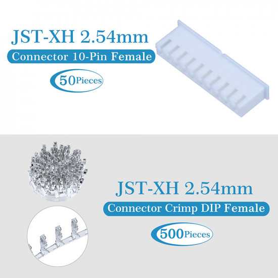 JST XH 2.54 mm 10-Pin Connector Kit