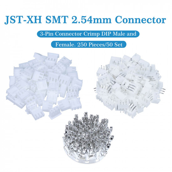 JST XH SMT 2.54 mm 3-Pin Connector Kit