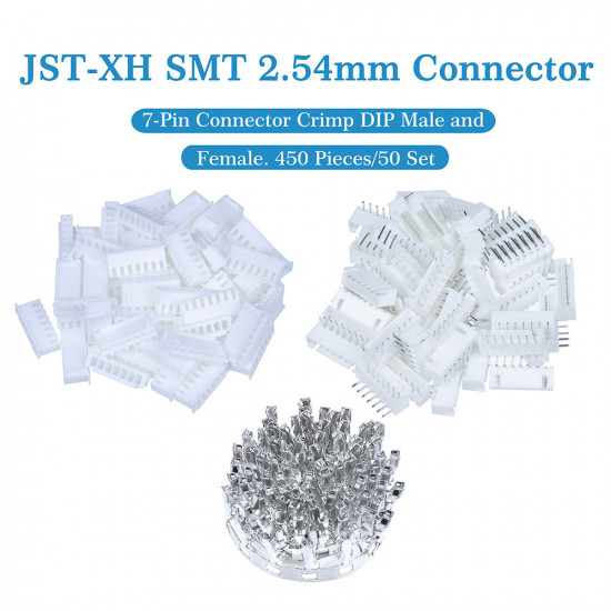 JST XH SMT 2.54 mm 7-Pin Connector Kit