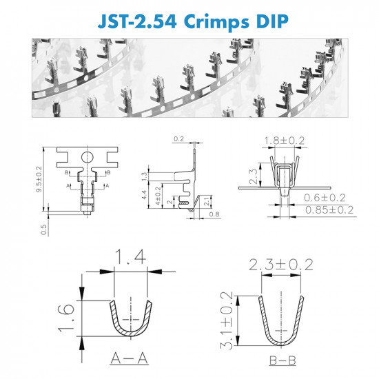 JST XH SMT - 2 / 3 / 4 Pin Connector Kit