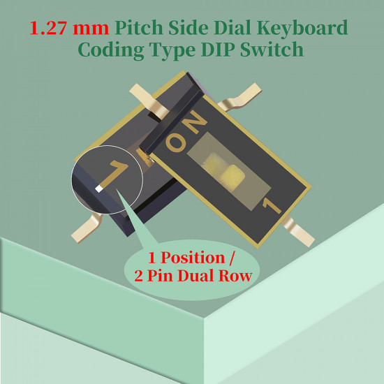 1.27 mm Pitch 1 Position / 2 Pin Dual Row SMT Patch DIP Switch