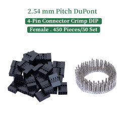 2.54 mm DuPont Double Row 4-Pin Female Connector Kit