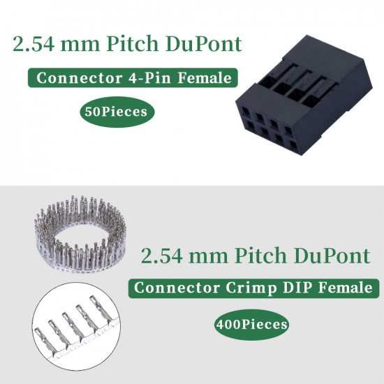 2.54 mm DuPont Double Row 4-Pin Female Connector Kit