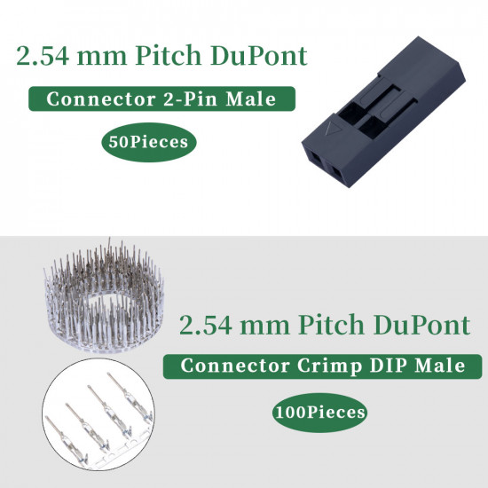 2.54 mm DuPont 2-Pin Male Connector Kit