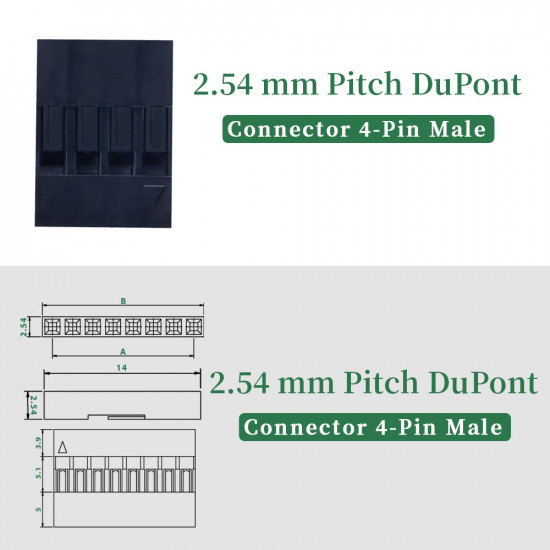 2.54 mm DuPont 4-Pin Male Connector Kit