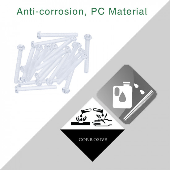 M3 * 20 mm PC Clear Acrylic Screw and Nut Kit