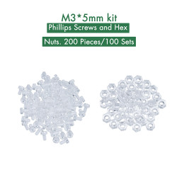 M3 * 5 mm PC Clear Acrylic Screw and Nut Kit