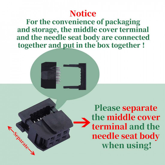 2.54 mm 2*3 Double Row 6 Pin IDC Rectangular Socket Connector FC Flat Female Terminal 3 Piece Set