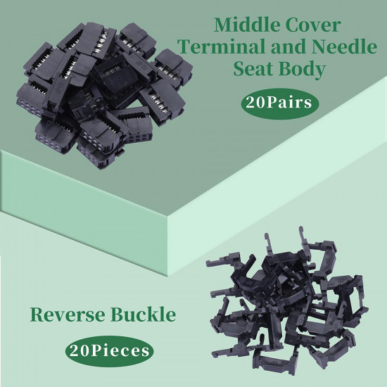 2.54 mm 2*4 Double Row 8 Pin IDC Rectangular Socket Connector FC Flat Female Terminal 3 Piece Set