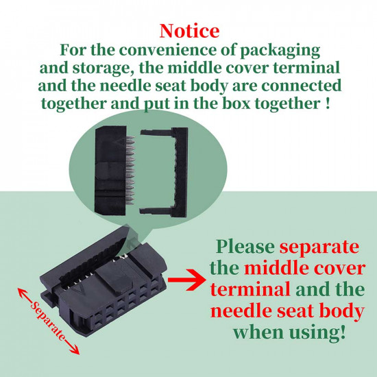 2.54 mm 2*6 Double Row 12 Pin IDC Rectangular Socket Connector FC Flat Female Terminal 3 Piece Set