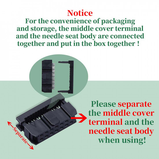 2.54 mm 2*7 Double Row 14 Pin IDC Rectangular Socket Connector FC Flat Female Terminal 3 Piece Set