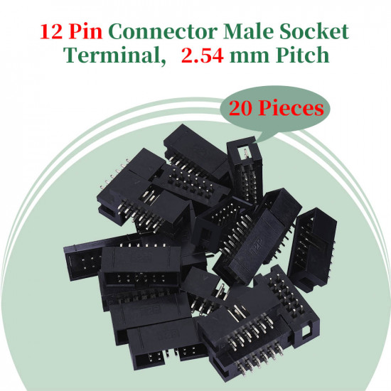 2.54 mm 2*6 Double Row 12 Pin IDC Box Header Connector Male Socket Terminal