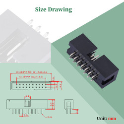 2.54 mm 2*7 Double Row 14 Pin IDC Box Header Connector Male Socket Terminal