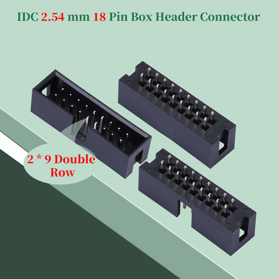 2.54 mm 2*9 Double Row 18 Pin IDC Box Header Connector Male Socket Terminal