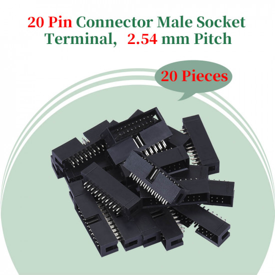 2.54 mm 2*10 Double Row 20 Pin IDC Box Header Connector Male Socket Terminal