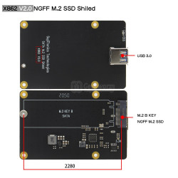 Raspberry Pi 4 M.2 NGFF SATA SSD Key-B NAS Storage Expansion Board X862 V2.0.