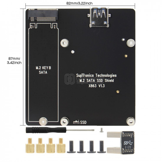 Raspberry Pi 4 M.2 NGFF SATA SSD Ultra Thin NAS Storage Expansion Board X863 Support UASP.