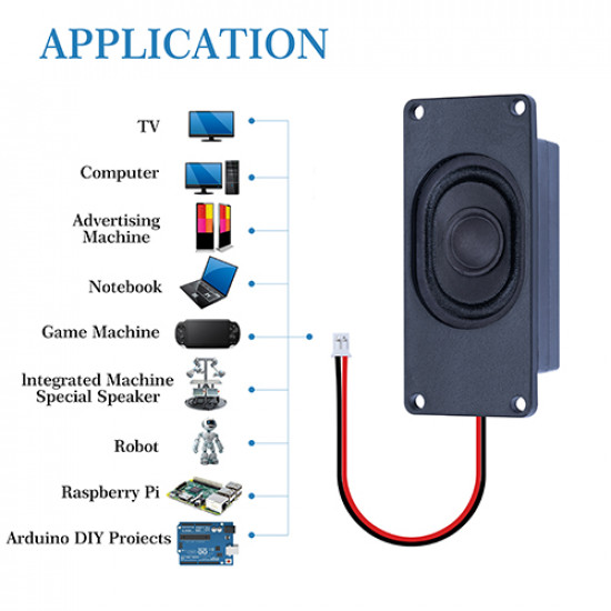 Passive Speaker 8Ω 3W, JST-PH2.0 Interface.