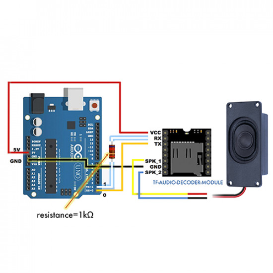 Passive Speaker 8Ω 5W, JST-PH2.0 Interface.